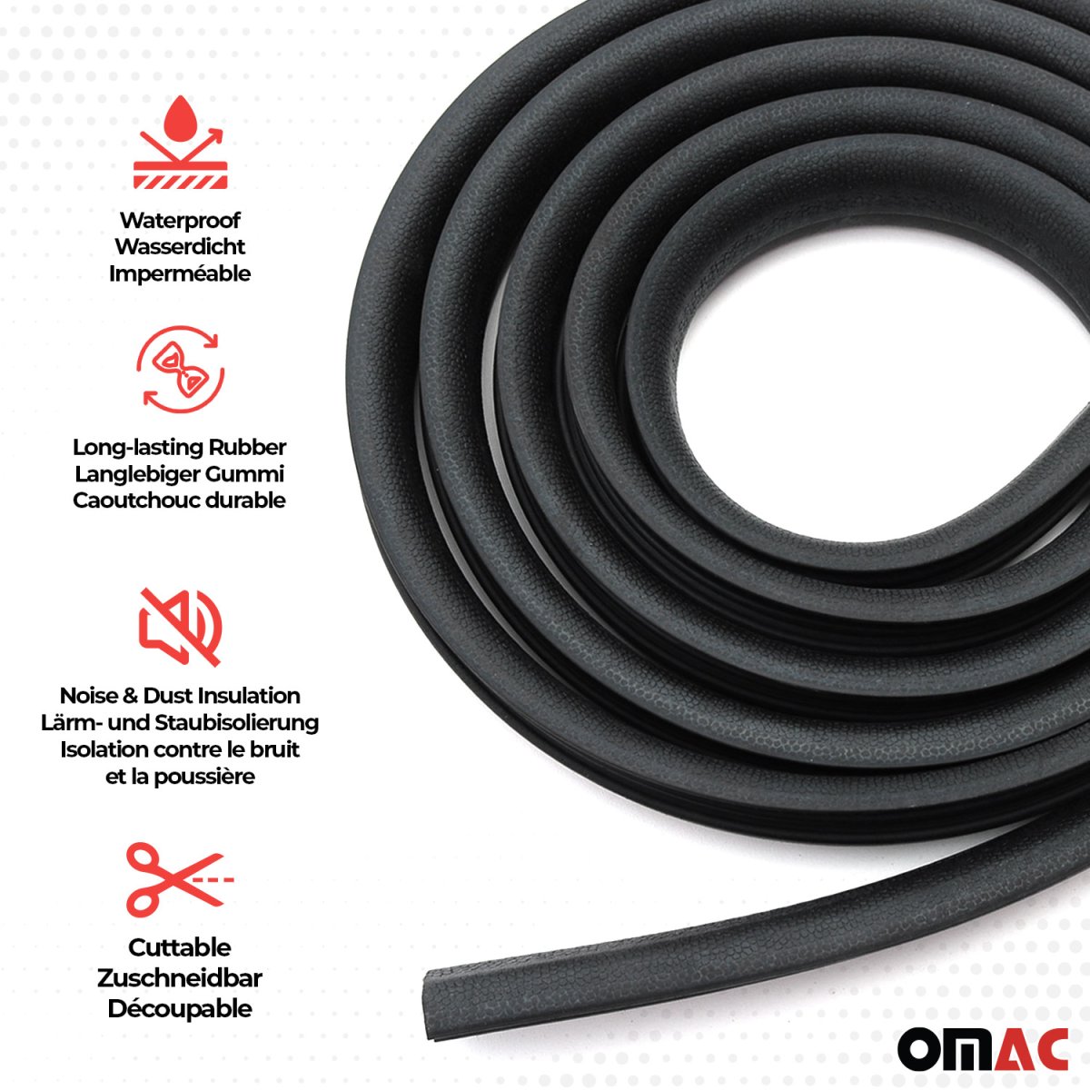 Kia Sorento Door Rubber Seal - Omac - 400 cm - '03-'09
